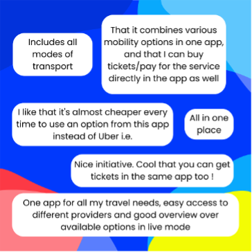 One app for all my travel needs, easy access to different providers and good overview over available options in live mode