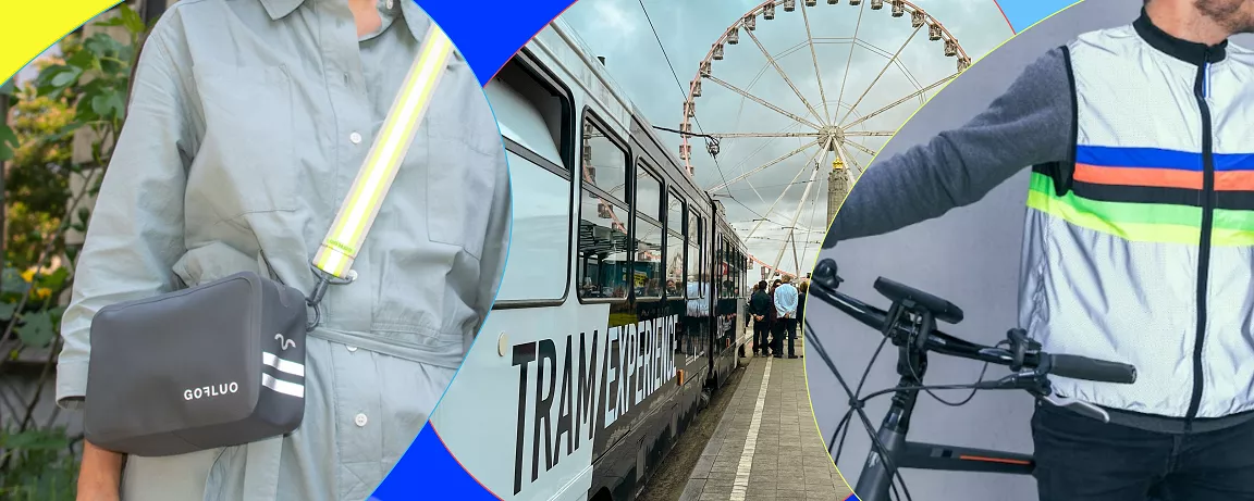 GOFLUO reflective bag, Tram Experience gourmet dinner and GOFLUO reflective waistcoat