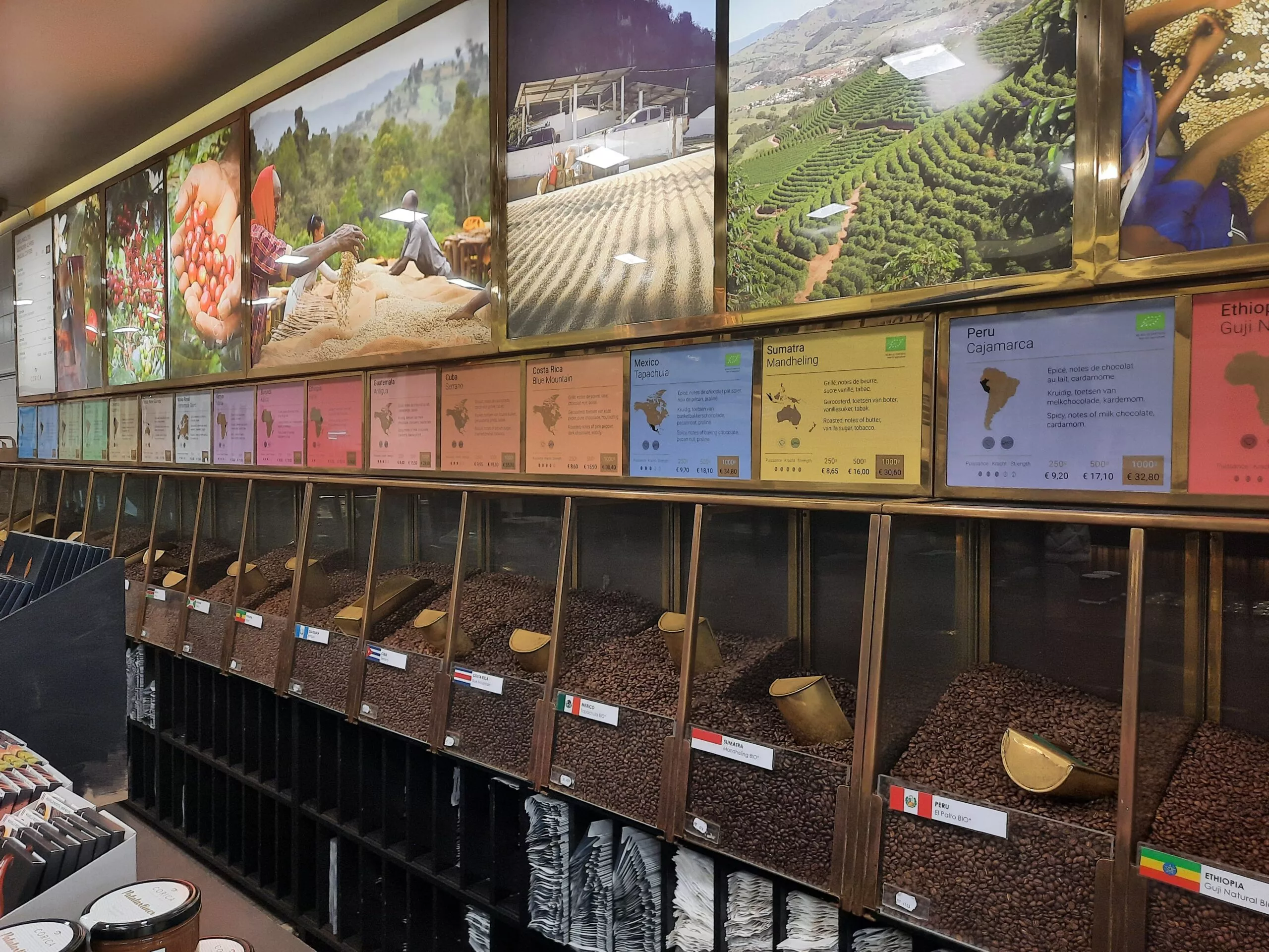 Coffee selection from a Brussels roastery